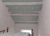 Смонтирован гипсокартон на потолке