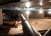 Монтаж лежака канализации (диаметр 110 мм) в помещении техэтажа